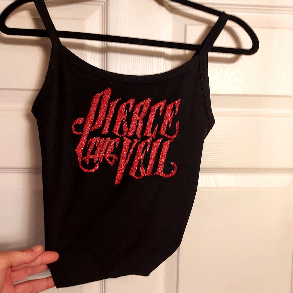 Pierce The veil shirt Pierce The Veil tank top Pierce the Veil crop top Red Glit